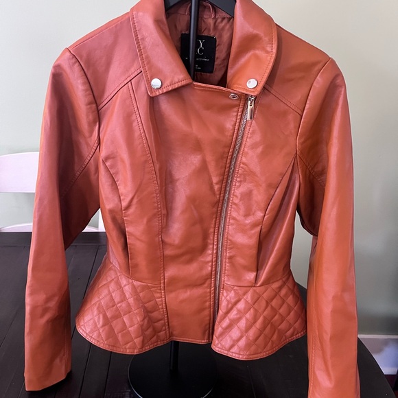 New York & Company Women’s Faux Leather Moto Peplum Jacket Size Medium - Picture 3 of 16